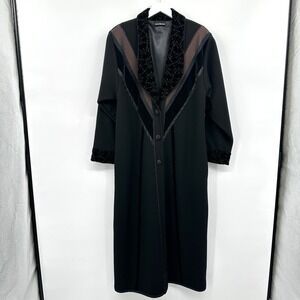 Vintage Lynn Murray 100% Wool Coat Women Medium Maxi Dark Romantic Victorian USA